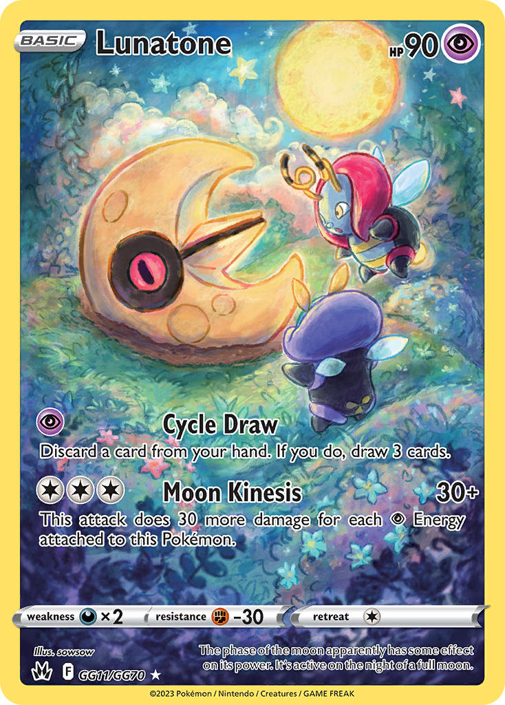 Lunatone - GG11/GG70 (CRZ:GG) Holo Rare - Near Mint Holofoil