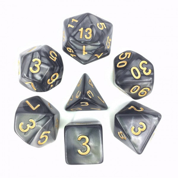 HDP-19: Pearl - Black (Golden Font) Poly Set (7)