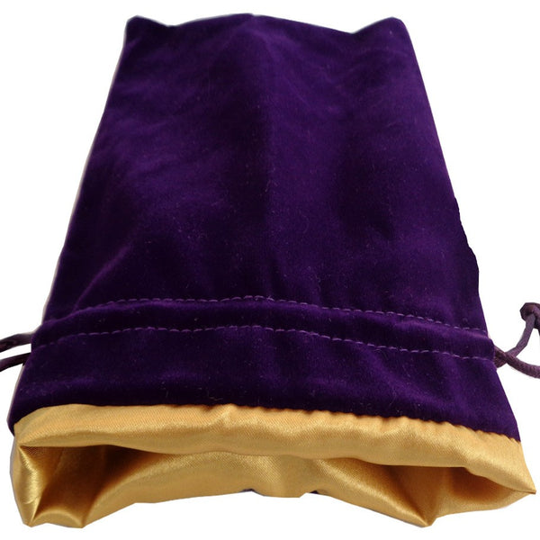 MDG: Dice Bag 4x6 - Purple Velvet w/ Gold Satin