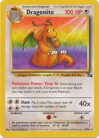 Dragonite - 19/62 (FO) Rare - Near Mint Unlimited