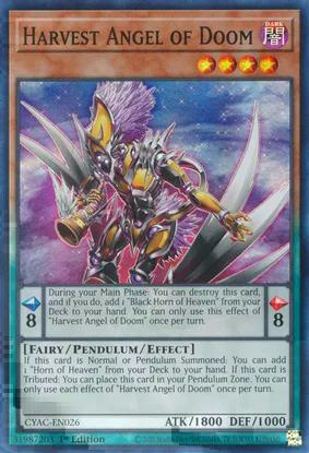 Harvest Angel of Doom (CYAC-EN026) Super Rare - Near Mint 1st Edition