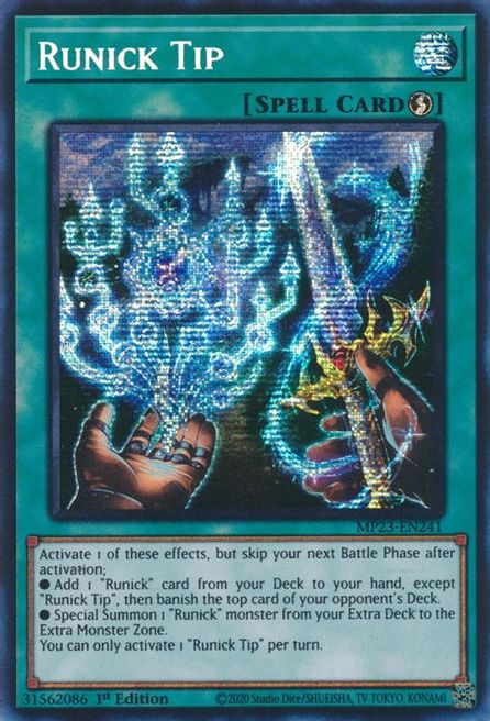 Runick Tip (MP23-EN241) Secret Rare Near Mint 1st Edition
