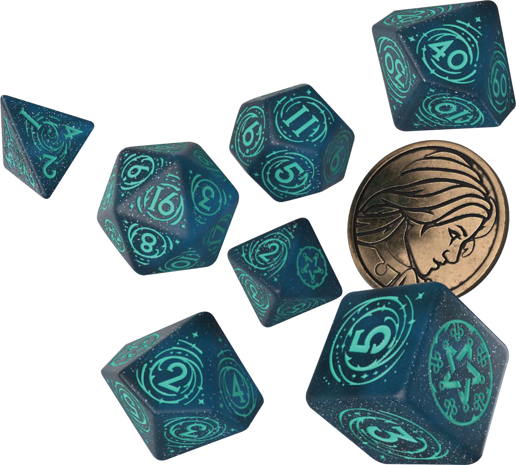 The Witcher Dice Set: Yennefer - Sorceress Supreme (7 + coin)