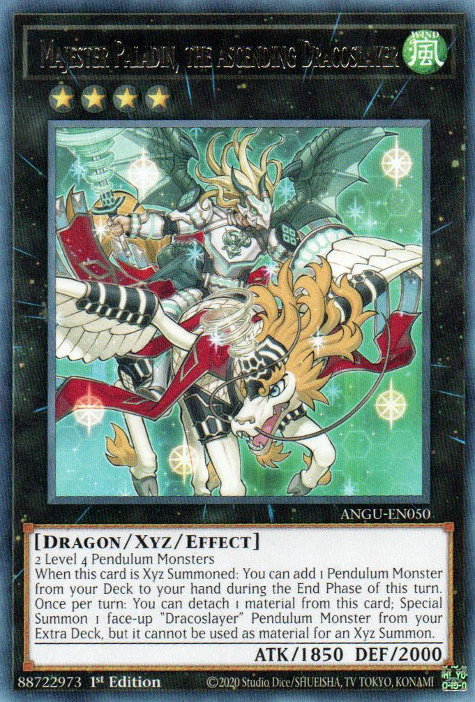 Majester Paladin, the Ascending Dracoslayer (ANGU-EN050) Rare - Near Mint 1st Edition
