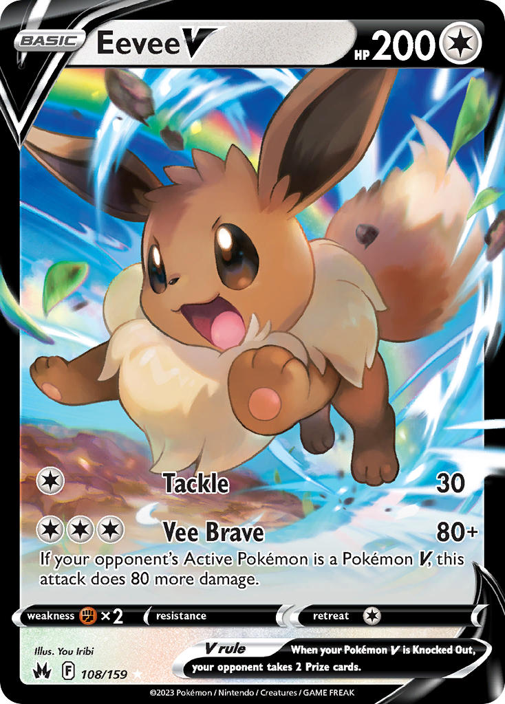 Eevee V - 108/159 (CRZ) Ultra Rare - Near Mint Holofoil