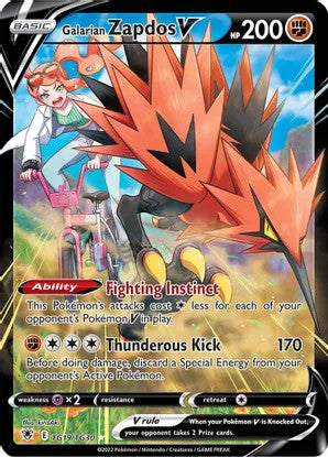 Galarian Zapdos V - TG19/TG30 (SWSH10:TG) Ultra Rare - Near Mint Holofoil