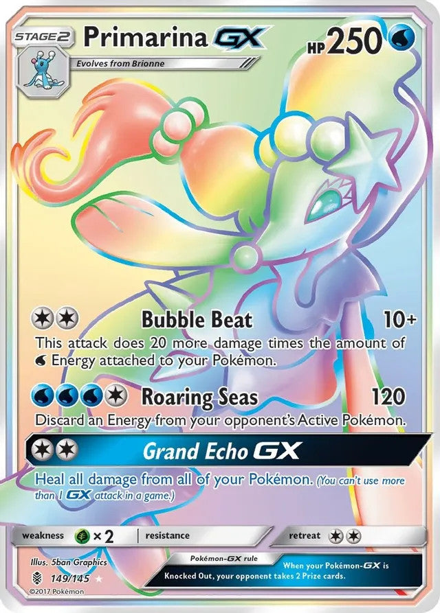 Primarina GX (Secret) - 149/145 (SM:GRI) Secret Rare - Near Mint Holofoil