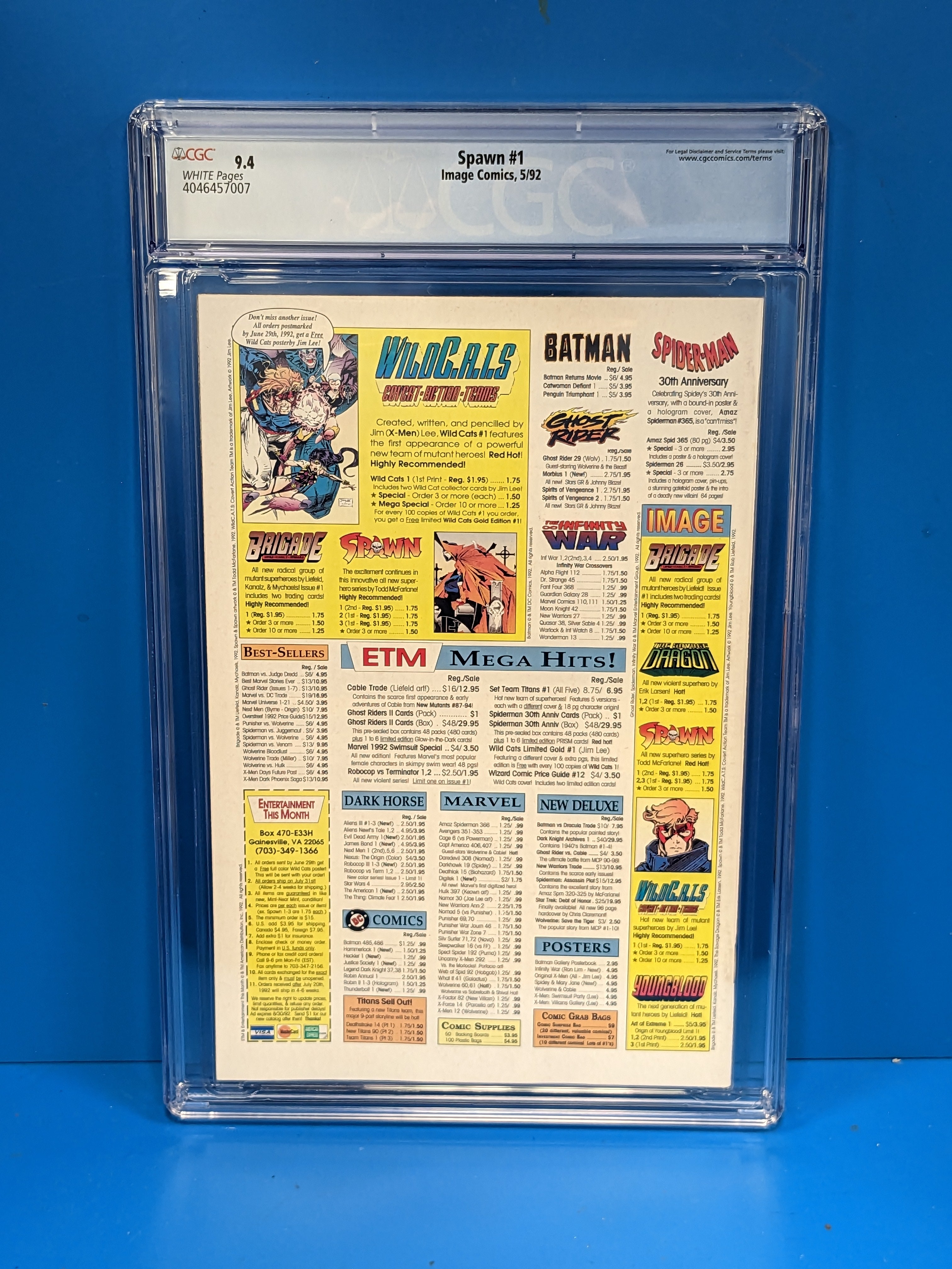 Spawn (1992 Series) #1 (CGC 9.4) 1st Spawn (Newsstand Edition)