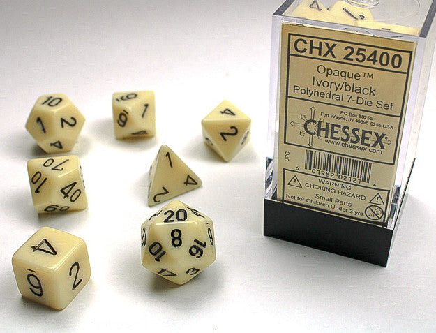 CHX25400: Opaque - Poly Set Ivory w/black (7)