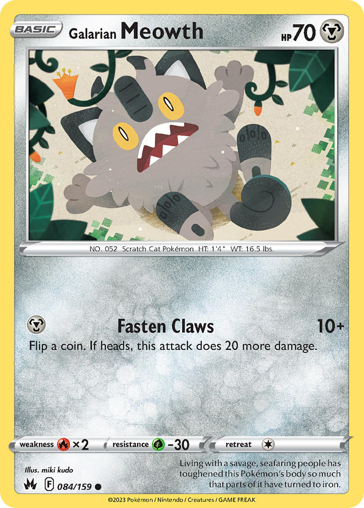 Galarian Meowth - 084/159 (CRZ) Common - Near Mint