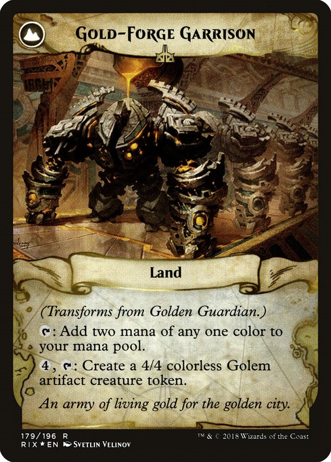 Golden Guardian // Gold-Forge Garrison (RIX-R-PRE)