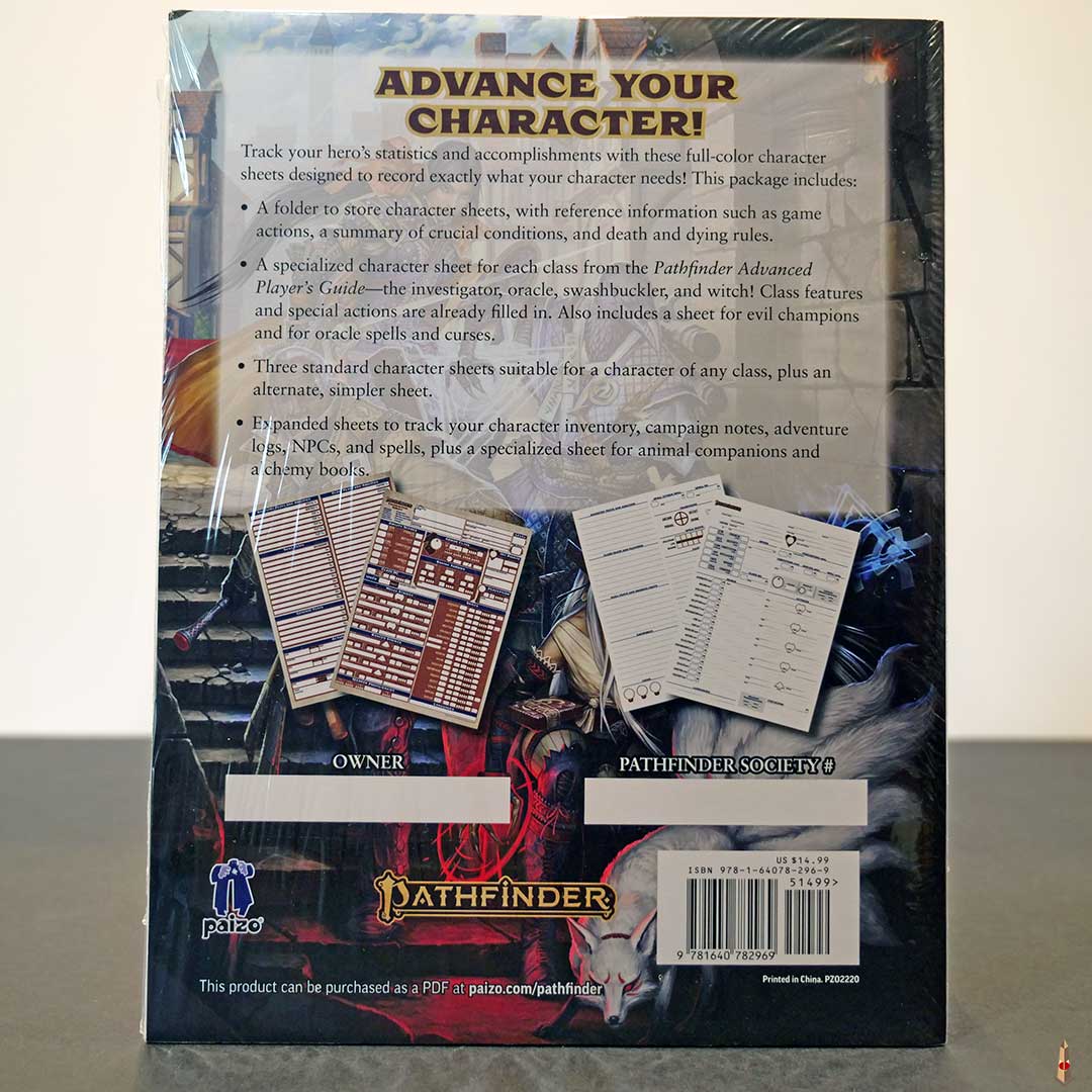 Pathfinder 2nd Edition RPG: Advanced Player Guide - Character Sheet Pack