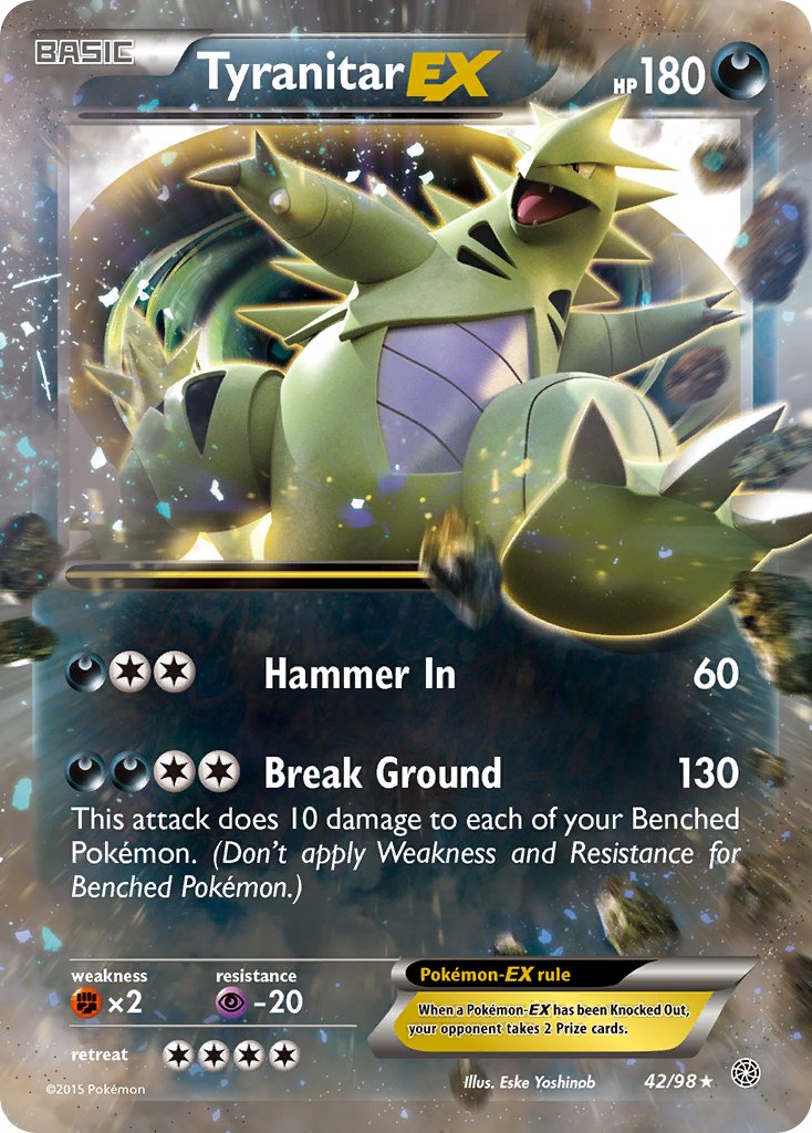 Tyranitar EX - 042/098 (AOR) Ultra Rare - Near Mint Holofoil