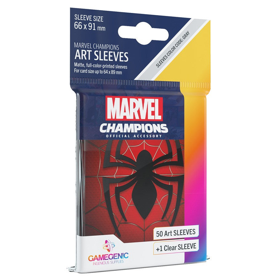 GameGenic: Marvel Champion Art Sleeves - Spider Man (Grey 50ct)