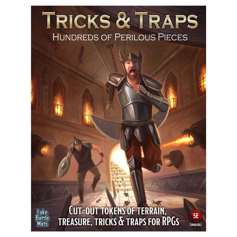 D&D 5E OGL: Tricks & Traps  Hundreds of Perilous Pieces - Cut-Out Tokens of Terrain, Treasure, Tricks & Traps for RPGs