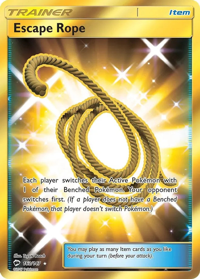 Escape Rope (Secret) - 163/147 (SM:BUS) Secret Rare - Near Mint Holofoil