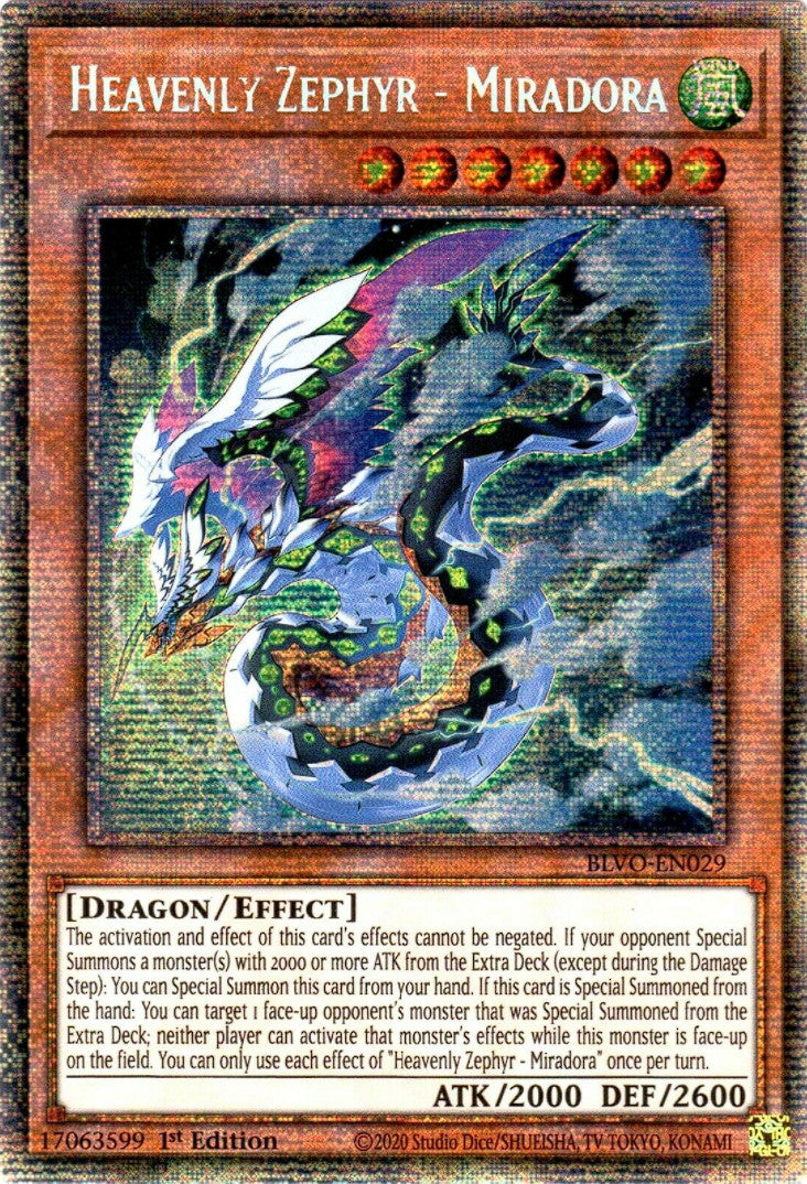 Heavenly Zephyr - Miradora (Starlight Rare) (BLVO-EN029) Starlight Rare - Near Mint 1st Edition