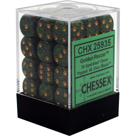 CHX25935: Speckled - 12mm D6 Golden Recon (36)