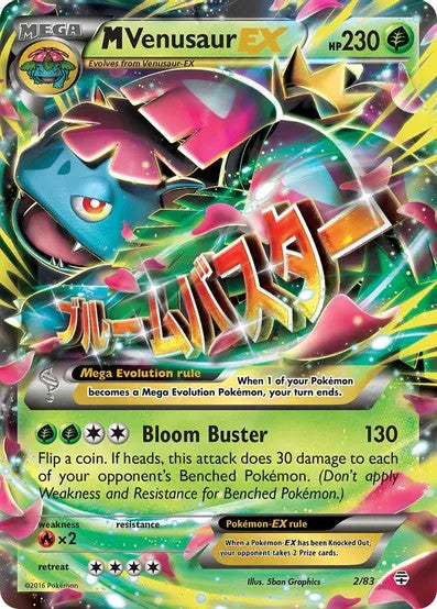 M Venusaur EX - 002/083 (GEN) Ultra Rare - Near Mint Holofoil