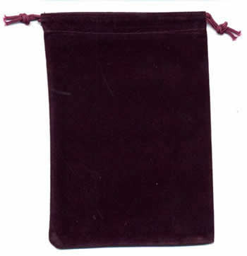 CHX02393: Burgundy Velour Dice Pouch (large)