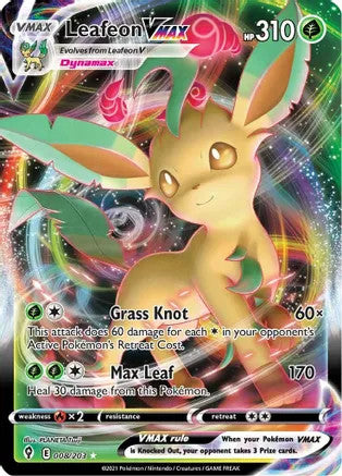Leafeon VMAX - 008/203 (SWSH07) Ultra Rare - Near Mint Holofoil