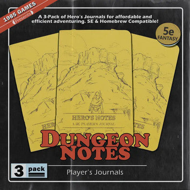 Dungeon Notes: 5E Players Journals 3 Pack (Yellow)