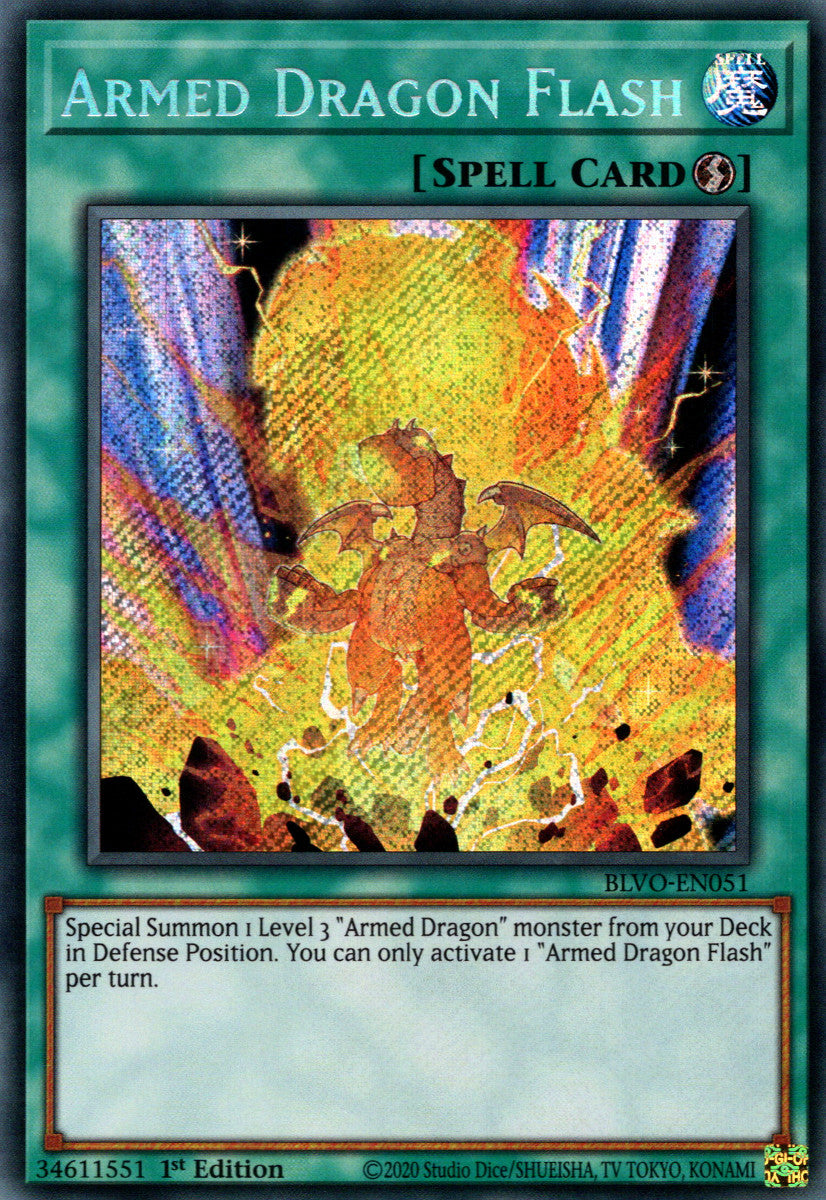 Armed Dragon Flash (BLVO-EN051) Secret Rare - Near Mint 1st Edition
