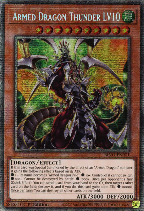 Armed Dragon Thunder LV10 (Starlight Rare) (BLVO-EN001) Starlight Rare - Near Mint 1st Edition