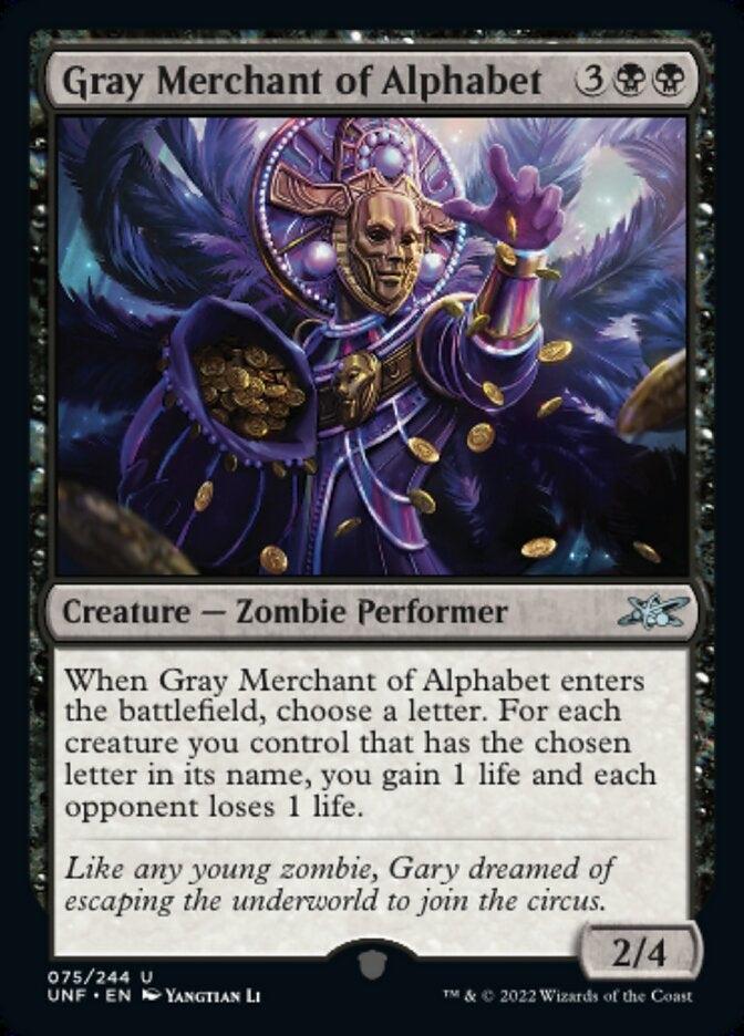 Gray Merchant of Alphabet (UNF-U)