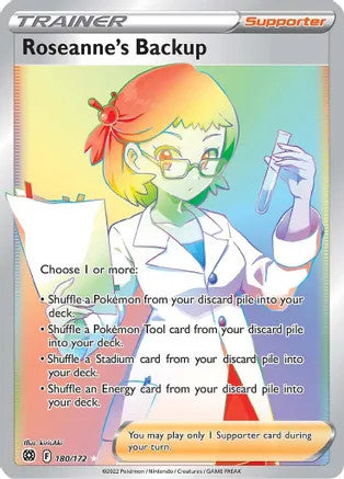 Roseanne's Backup - 180/172 (SWSH09) Secret Rare - Near Mint Holofoil