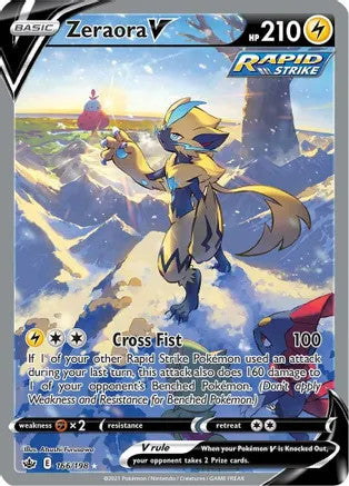 Zeraora V (Alternate Full Art) - 166/198 (SWSH06) Ultra Rare - Near Mint Holofoil