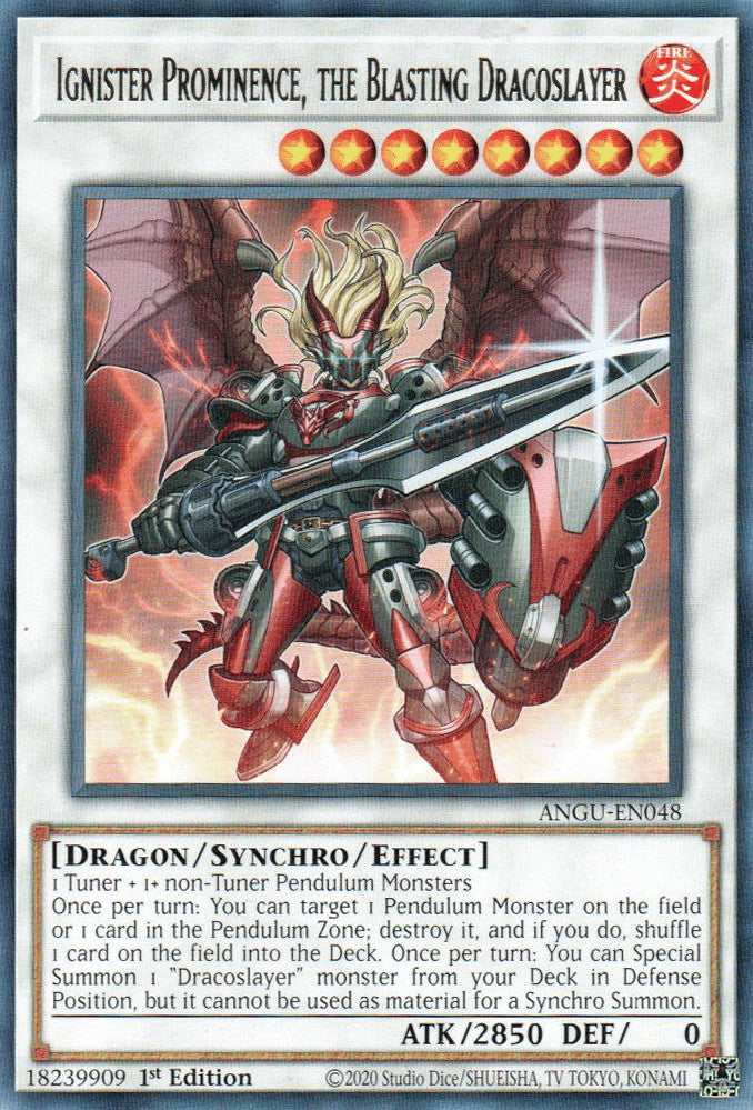 Ignister Prominence, the Blasting Dracoslayer (ANGU-EN048) Rare - Near Mint 1st Edition