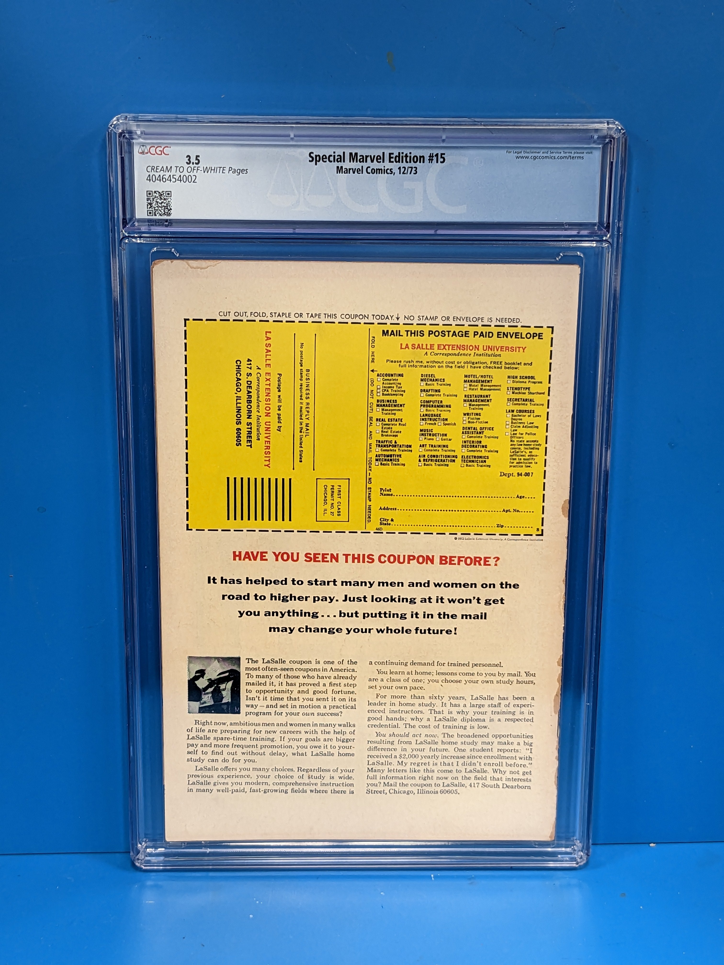 Special Marvel Edition (1971 Series) #15 (CGC 3.5) 1st Shang-Chi, 1st Fu Manchu