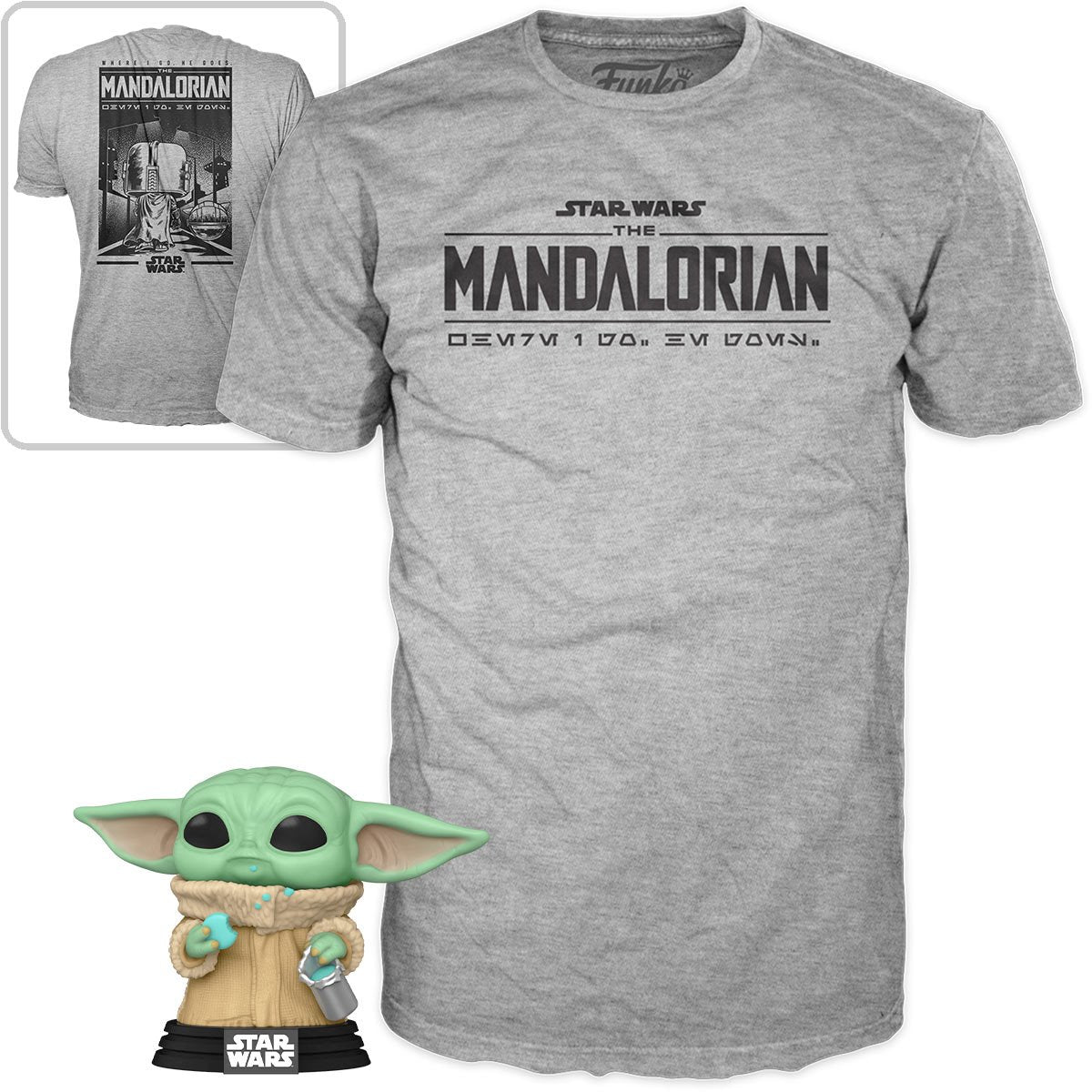 POP Figure Tees: Star Wars The Mandalorian - Grogu with Cookie (XL)