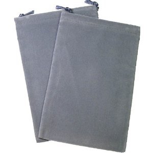 CHX02391: Gray Velour Dice Pouch (large)
