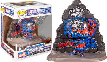 POP Figure Deluxe: Marvel Street Art #0752 - Captain America (GameStop)