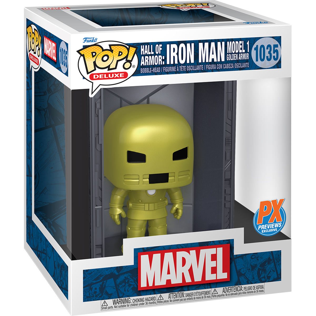 POP Figure Deluxe: Marvel Hall of Armor #1035 - Iron Man Model 1 Golden Armor (PX)