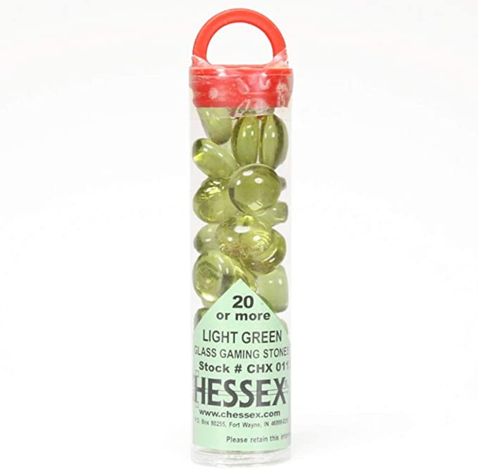 CHX01135: Glass Stones Tube - Light Green (25)