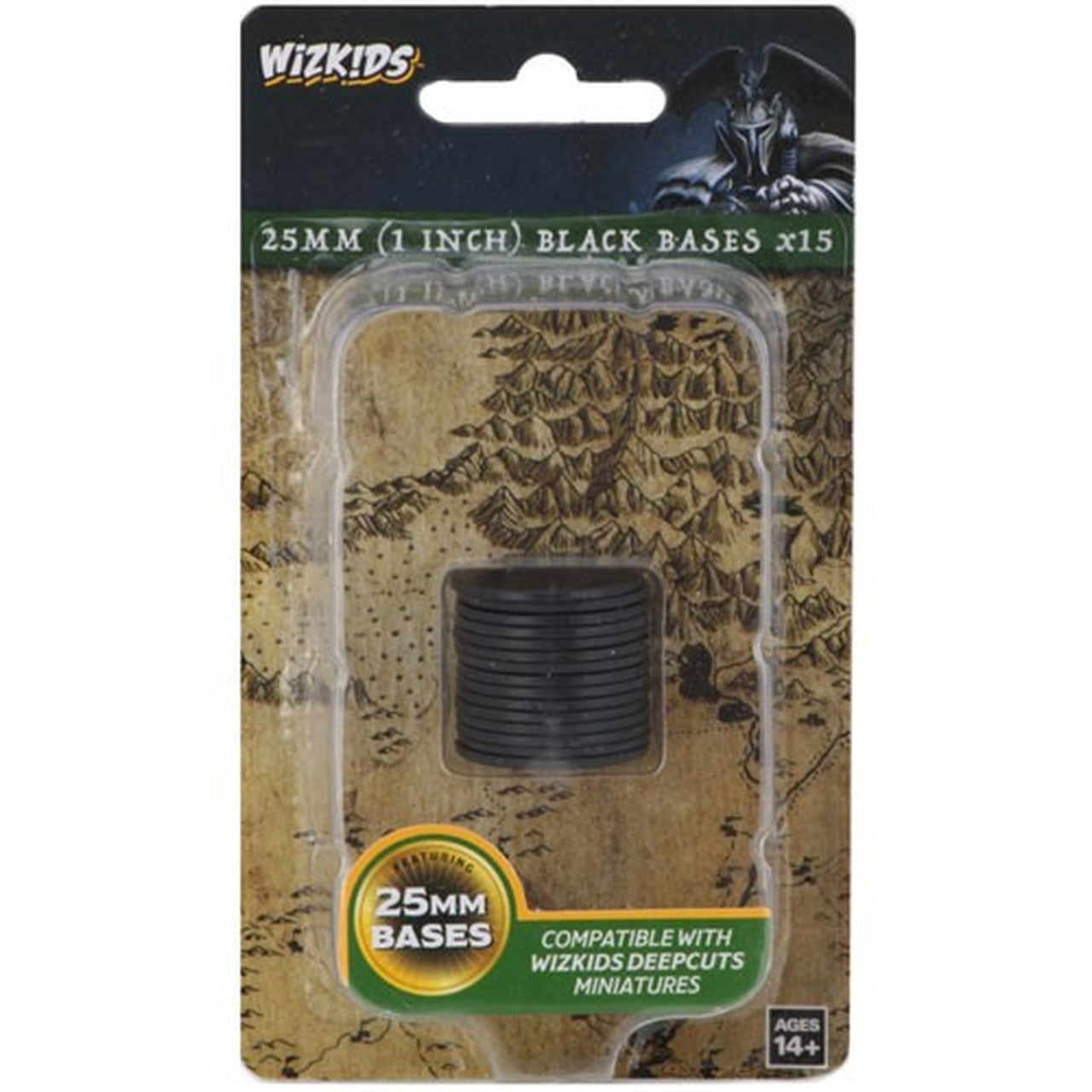 Wizkids: Deep Cuts - 25mm Round Base (15) Black (73593)