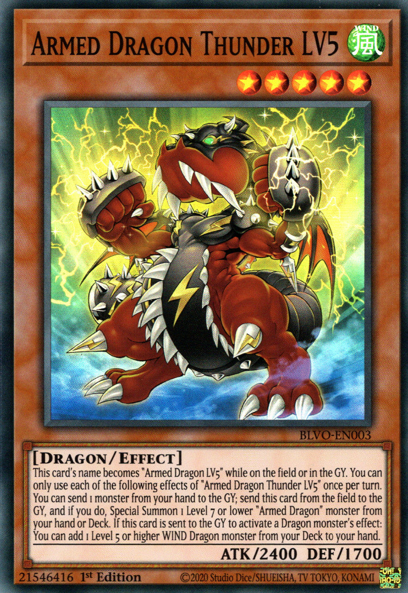 Armed Dragon Thunder LV5 (BLVO-EN003) Super Rare - Near Mint 1st Edition