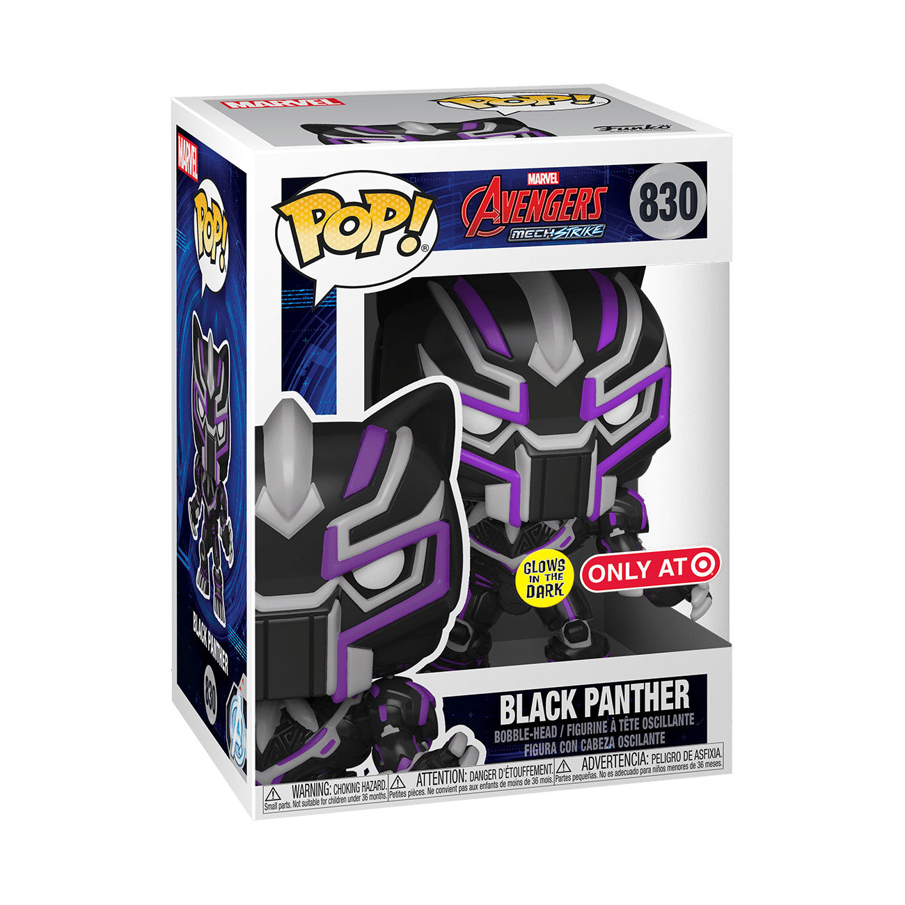 POP Figure: Marvel Avengers Mech Strike #0830 - Black Panther (Glow) (Target)