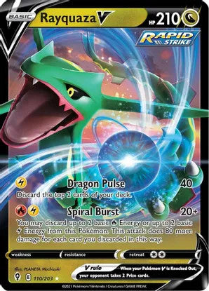 Rayquaza V - 110/203 (SWSH07) Ultra Rare - Near Mint Holofoil