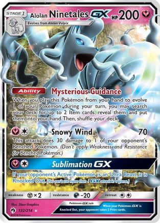 Alolan Ninetales GX - 132/214 (SM8) Ultra Rare - Near Mint Holofoil