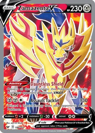 Zamazenta V (Full Art) - 196/202 (SWSH01) Ultra Rare - Near Mint Holofoil
