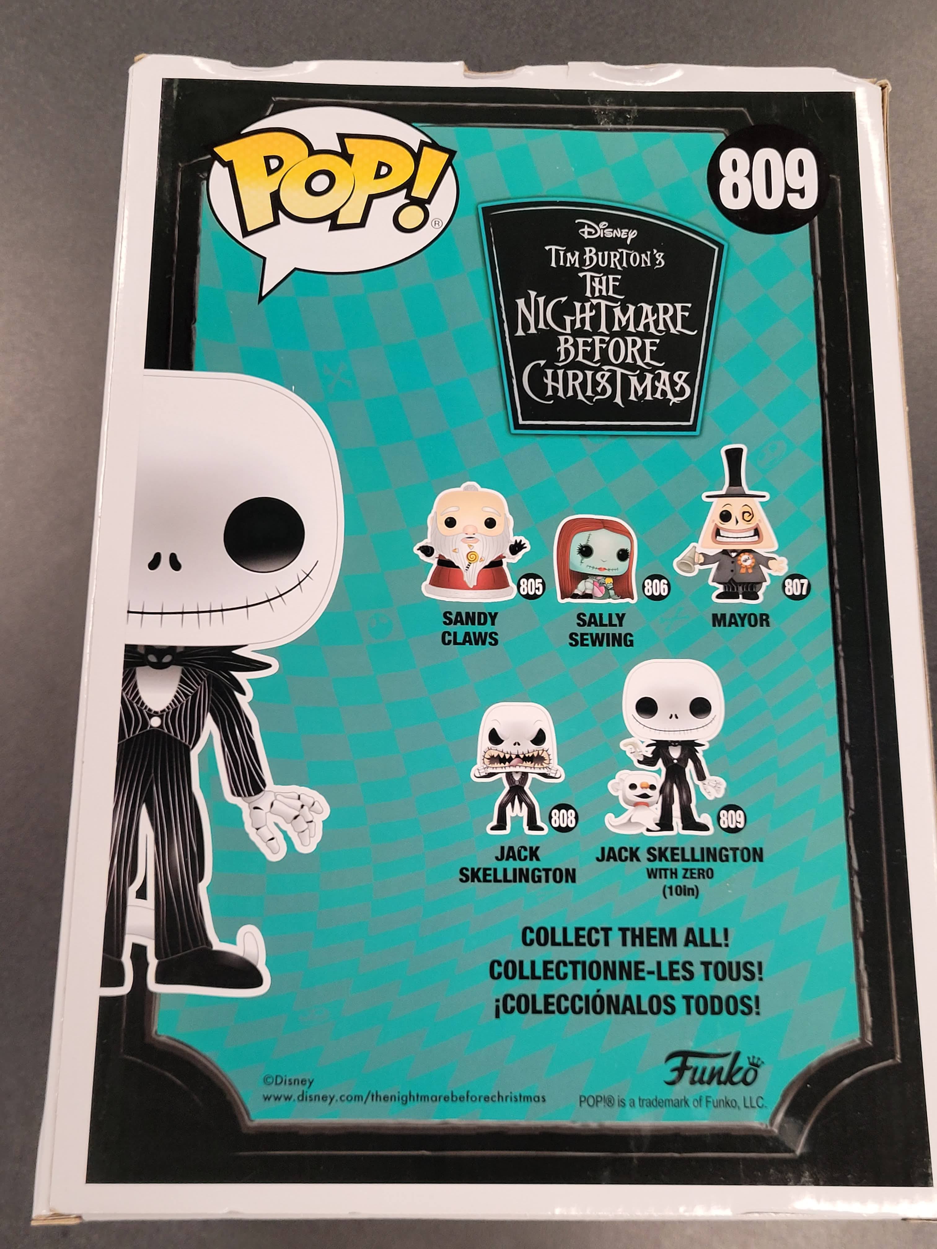 POP Figure (10 Inch): Disney #0809 - Jack Skellington with Zero (Damaged Box)