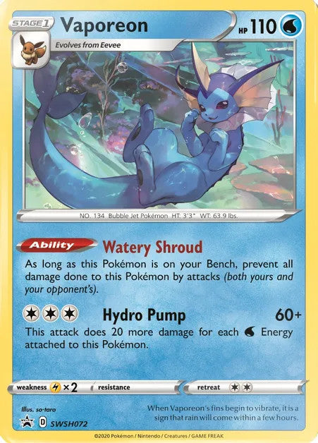 Vaporeon - SWSH072 (SWSH:PR) Promo - Near Mint Holofoil