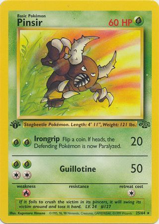 Pinsir - 25/64 (JU) Rare - Near Mint 1st Edition