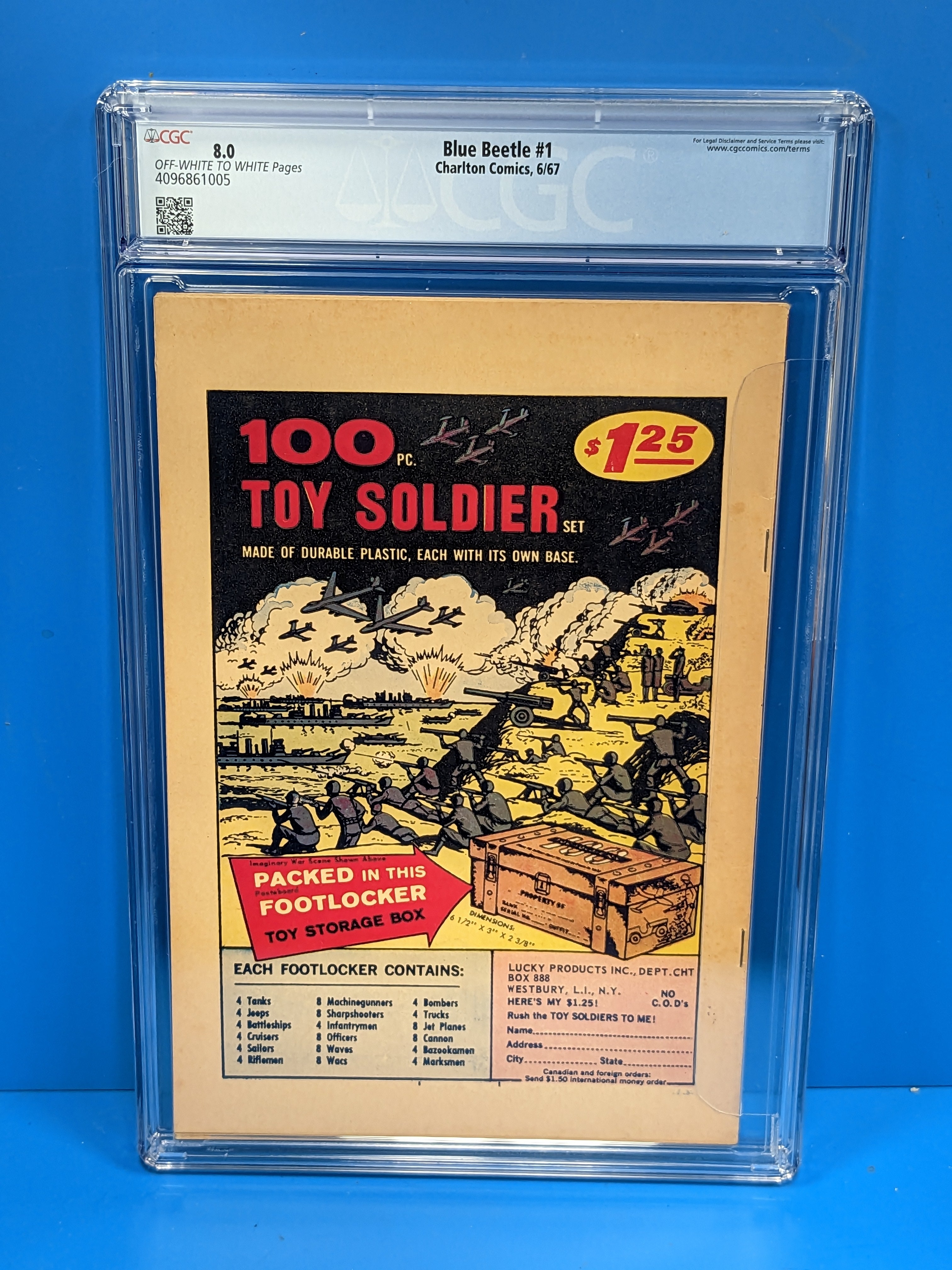 Blue Beetle (1967 Series) #1 (CGC 8.0) 1st Appearance of The Question