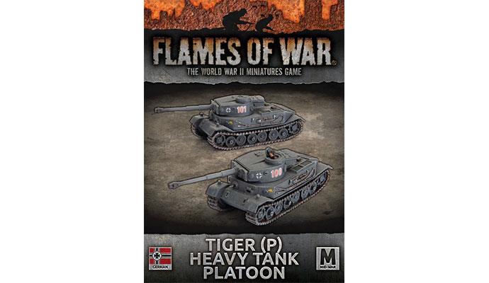 Flames of War: WWII: German (GBX189) - Tiger (P) (8.8cm) Tanks (x2) (Mid)