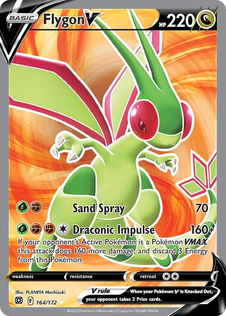 Flygon V (Full Art) - 164/172 (SWSH09) Ultra Rare - Near Mint Holofoil